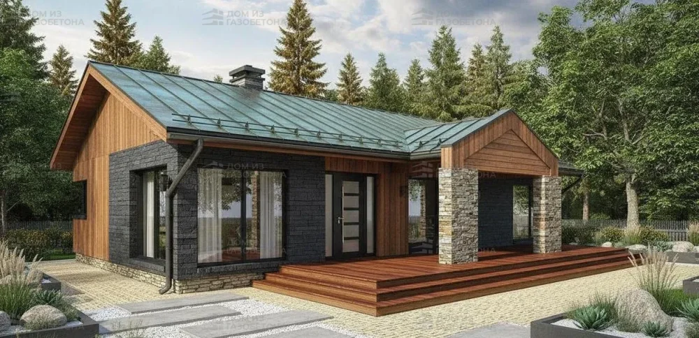 Проект Одноэтажный дом 16 на 13, 102 м2