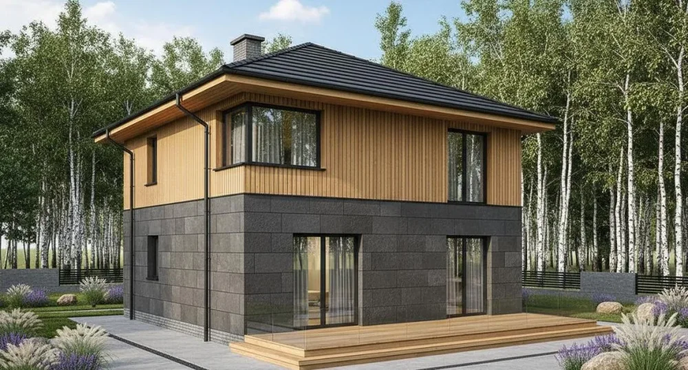 Проект Двухэтажный дом 7 на 8, 84 м2