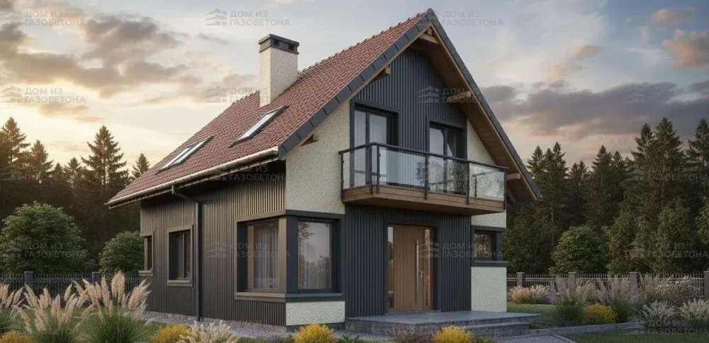 Проект Двухэтажный дом 8 на 9, 99 м2