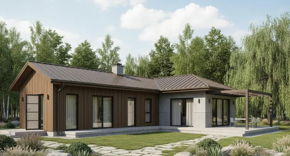 Проект Одноэтажный дом 13 на 18, 155 м2