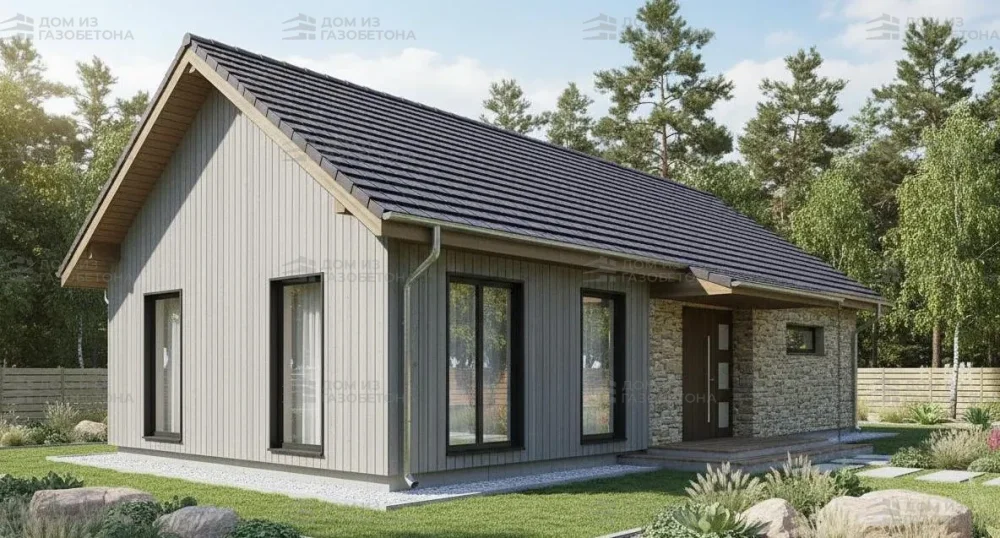 Проект Одноэтажный дом 13 на 11, 104 м2