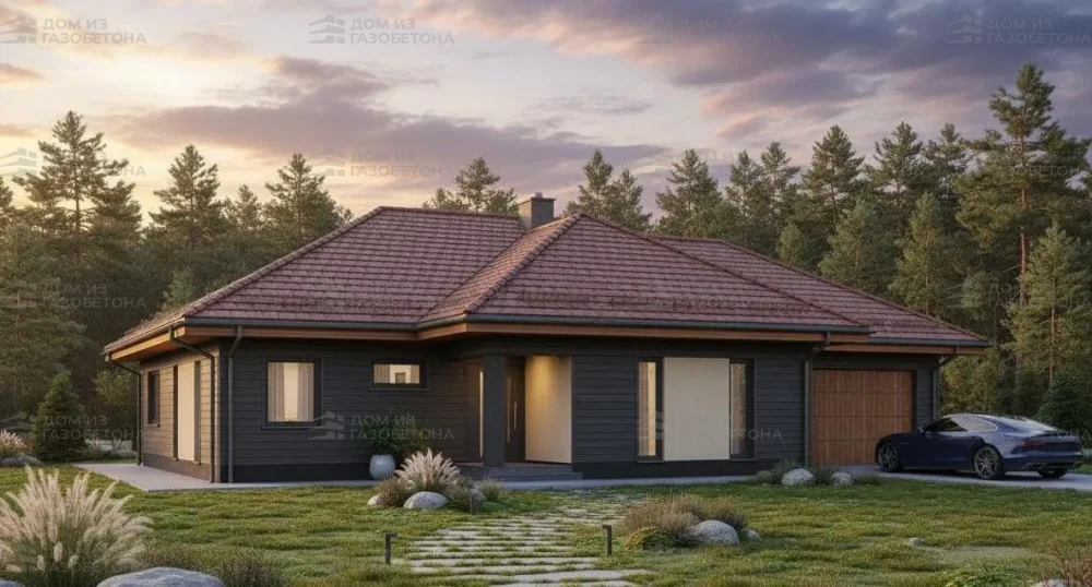 Проект Одноэтажный дом 19 на 13, 152 м2