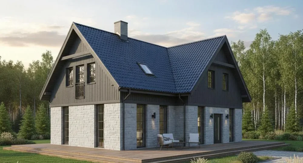 Проект Двухэтажный дом 14 на 13, 208 м2