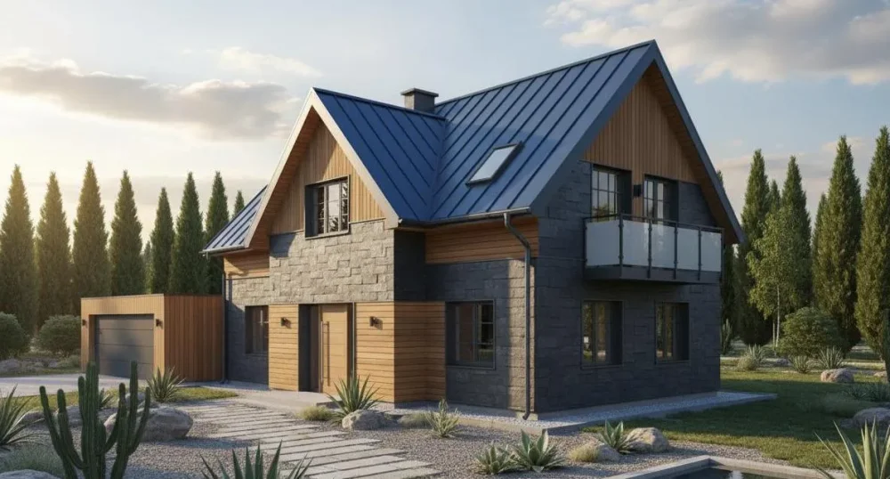 Проект Двухэтажный дом 15 на 15, 217 м2